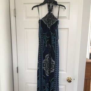 Tie Neck Ikat Print dress